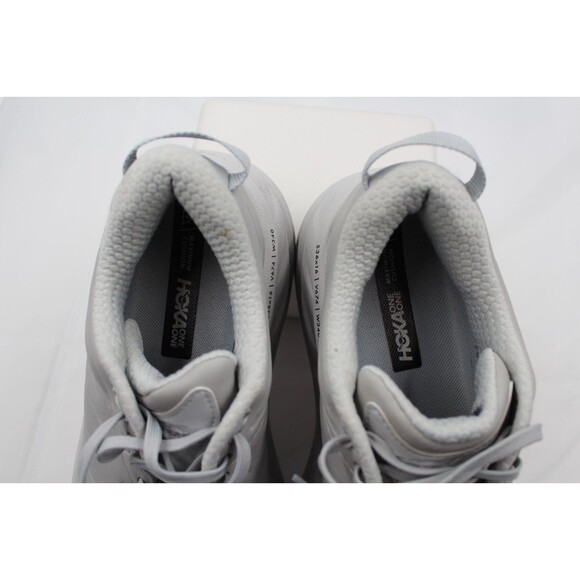 Hoka One One Bondi SR Size 9 Gray Leather Slip Resistent Work Shoes EUC